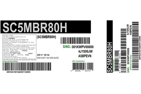 Tủ chăm sóc quần áo thông minh LG Styler Inverter 5 móc SC5MBR80H