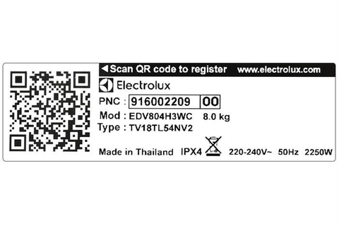 Máy sấy thông hơi Electrolux UltimateCare 8 kg EDV804H3WC