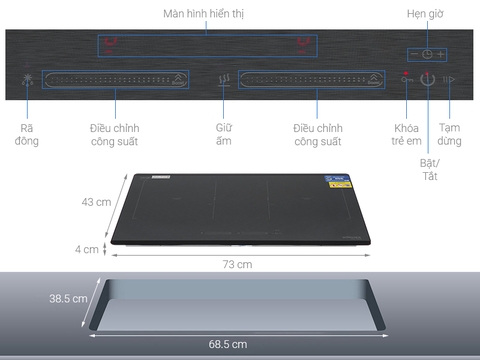 Bếp từ đôi lắp âm Kocher DIB4-888MI