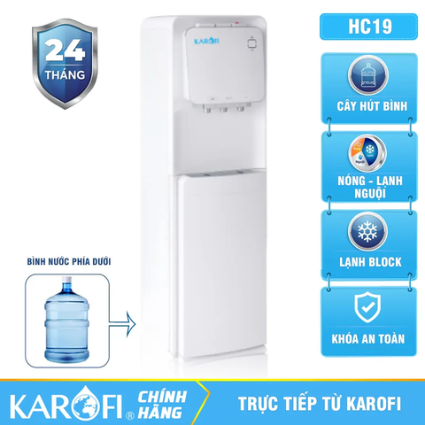 Cây nước nóng lạnh hút bình Karofi HC19