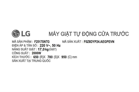 Máy giặt LG Inverter 17 kg F2517SNTG