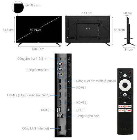 Google Tivi Casper 4K 50 inch D50UGC620