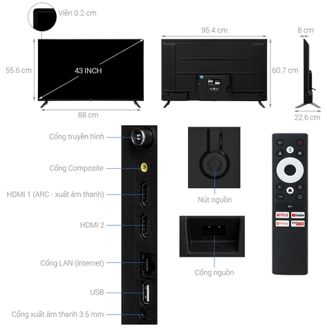 Google Tivi Casper FHD 43 inch 43FGK610