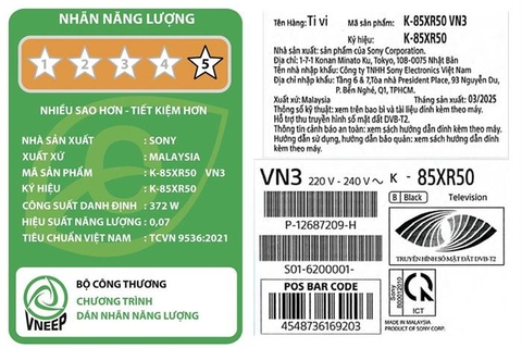 Google Tivi Mini LED Sony AI 4K 85 inch K-85XR50