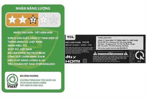 Google Tivi QD-Mini LED TCL AI 4K 75 inch 75C7K