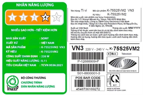 Google Tivi Sony 4K 75 inch K-75S25VM2