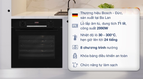 Lò nướng âm 71 lít Bosch HBS534BB0B