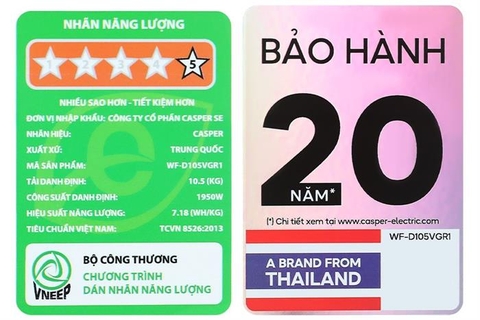 Máy giặt Casper Inverter 10.5 kg WF-D105VGR1