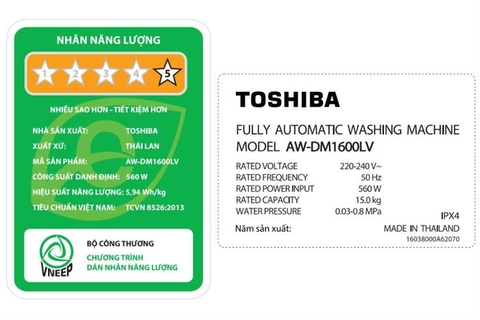 Máy giặt Toshiba Inverter 15 kg AW-DM1600LV(SG)