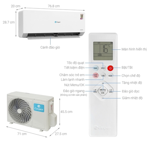 Máy lạnh Casper Inverter 1 HP QC-09IU36A