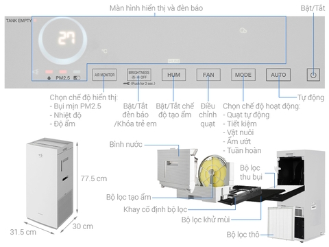 Máy lọc không khí Daikin MCK70ZVM7-W