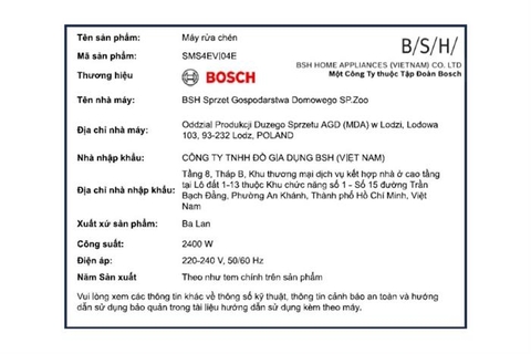 Máy rửa chén độc lập Bosch SMS4EVI04E