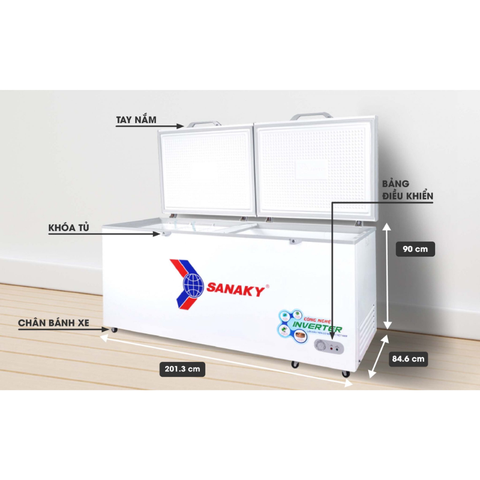 Tủ đông Sanaky Inverter 761 lít VH-8699HY3