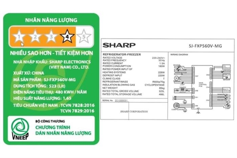 Tủ lạnh Sharp Inverter 466 lít Multi Door SJ-FXP560V-MG