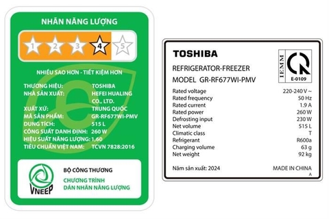 Tủ lạnh Toshiba Inverter 515 lít Multi Door GR-RF677WI-PMV(06)-MG