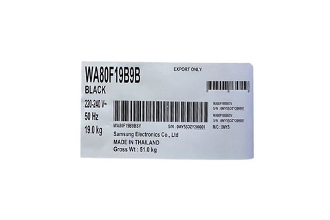 Máy giặt Samsung Inverter 19 kg WA80F19B9BSV