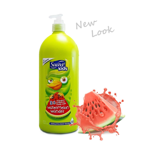 Sữa Tắm Gội Cho Bé Suave Kids 3 in 1 Watemelon Wonder ( Dữa Hấu ) 1.18L