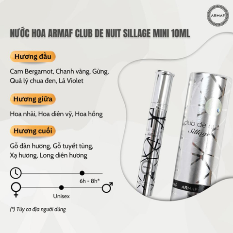 Nước hoa Armaf Club de Nuit Sillage 10ml
