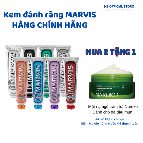 Hàng Công Ty Kem Đánh Răng Marvis Loại Bỏ Mảng Bám Vết Ố Vàng Làm Trắng Răng 85m