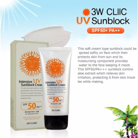 Kem Chống Nắng 3W Clinic Intensive UV SPF50 70ml