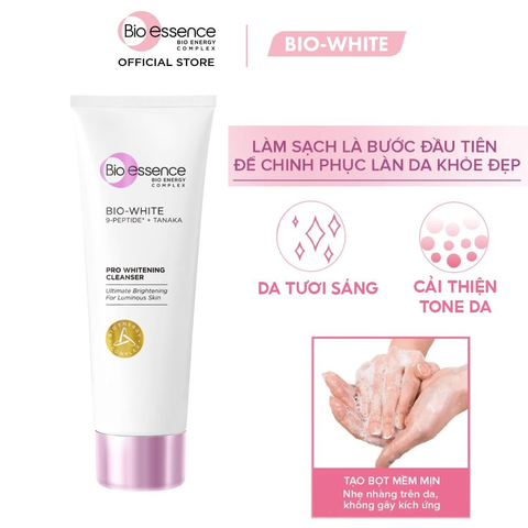Sữa Rửa Mặt Hỗ Trợ Sáng Da Bio-essence 100g Bio-White Pro Whitening Cleanser