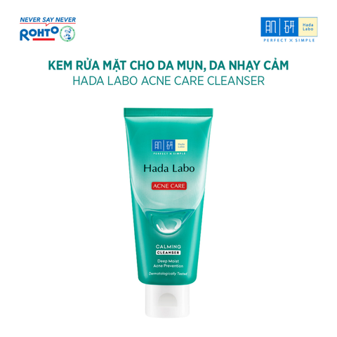 Kem Rửa Mặt Hada Labo Ngừa Mụn Cho Nhạy Cảm 80g Acne Care Calming Cleanser