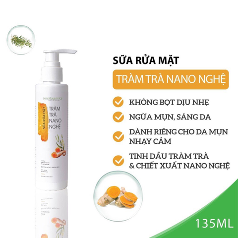 Sữa Rửa Mặt Milaganics Tràm Trà Nano Nghệ Ngừa Mụn 135ml