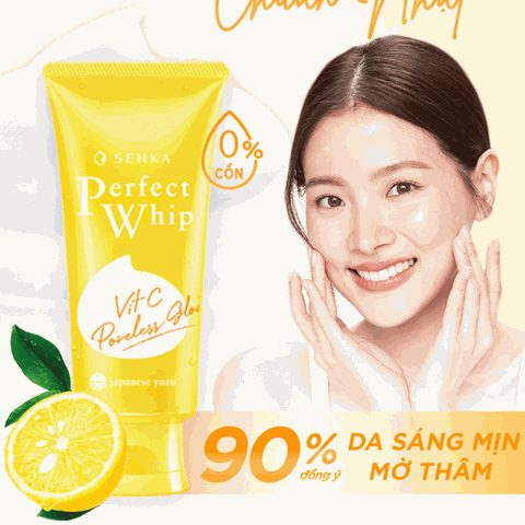 Sữa Rửa Mặt Senka Dưỡng Sáng Mờ Thâm 100g Perfect Whip Vit C