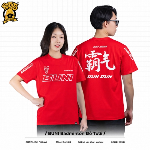 Đồng phục áo thun BUNI Badminton Đỏ Tươi