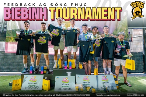 Đồng phục áo thun pickleball BieBinh Tournament Champions