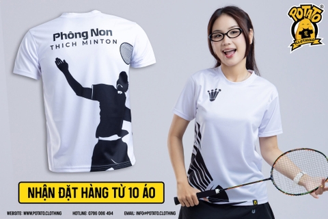 Đồng phục áo thun Thích Minton Trắng