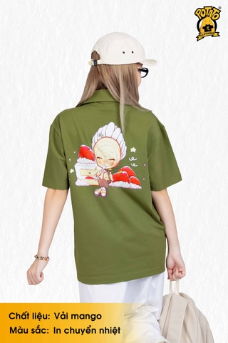 Áo lớp sơ mi xanh rêu