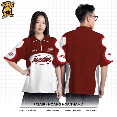 ÁO LỚP POLO ZIPPY CREW 12A16 - HOÀNG HOA THÁM