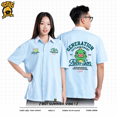 BST Áo lớp sơ mi Summer Vibe Xanh Dương