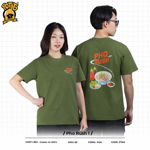 Đồng phục áo thun Pho Rush xanh lá