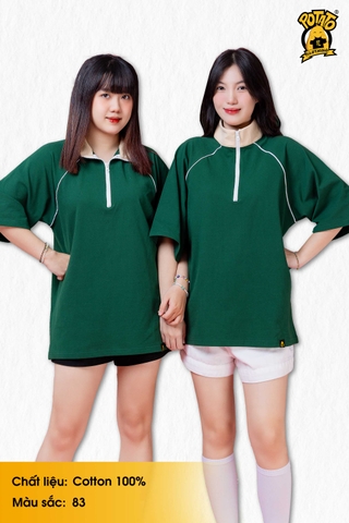 Áo lớp Zippy polo xanh lá
