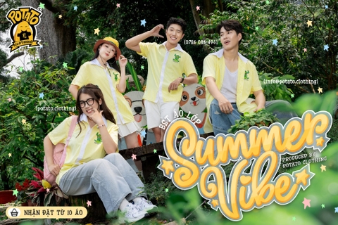 BST Áo lớp sơ mi Summer Vibe Vàng