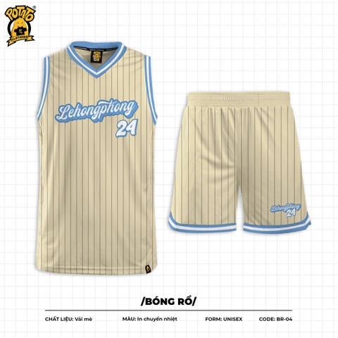 Áo Bóng Rổ Kẻ Sọc Be
