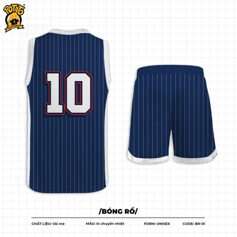 Áo Bóng Rổ Kẻ Sọc Trắng