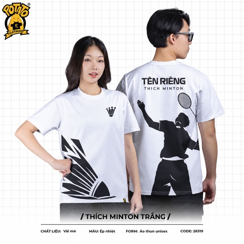 Đồng phục áo thun Thích Minton Trắng