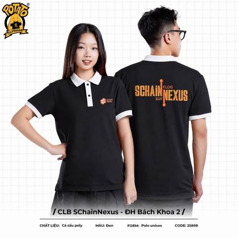 Đồng phục polo CLB SChainNexus - ĐH Bách Khoa đen