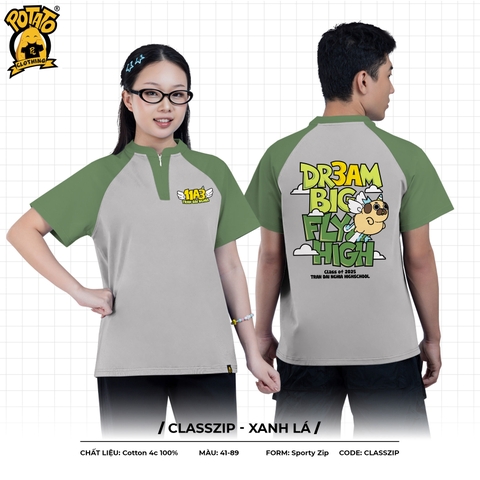 BST ÁO LỚP CLASSZIP XÁM XANH LÁ