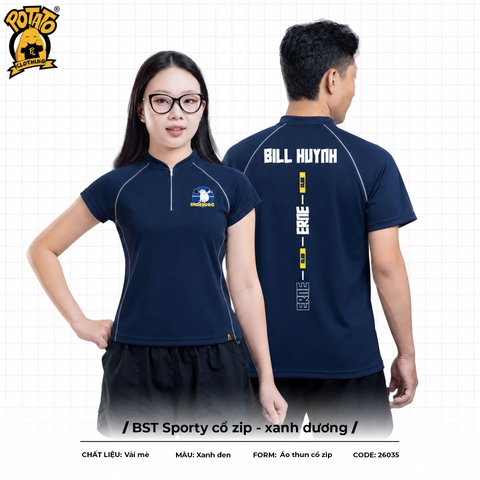 BST Đồng phục Pickleball Sporty Zip Xanh Dương