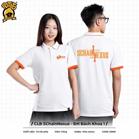 Đồng phục polo CLB SChainNexus - ĐH Bách Khoa trắng