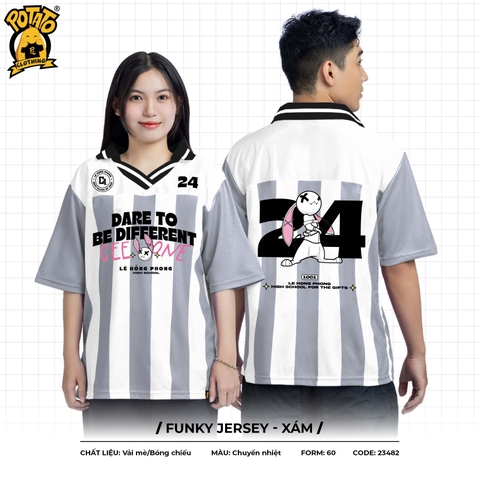 ÁO LỚP BÓNG BẦU DỤC FUNKY JERSEY - XÁM