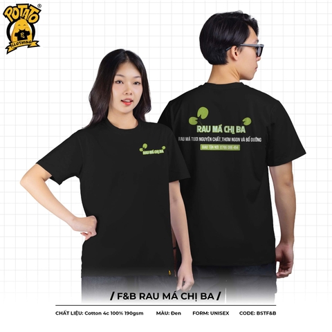 ĐỒNG PHỤC ÁO THUN F&B RAU MÁ CHỊ BA