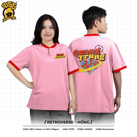 ÁO LỚP CỔ TRÒN RETROVERSE - HỒNG