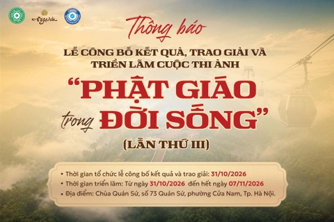 Cuộc thi ảnh “Phật giáo trong đời sống” lần thứ III: Trao giải và khai mạc triển lãm tại chùa Quán Sứ ngày 31/10/2026