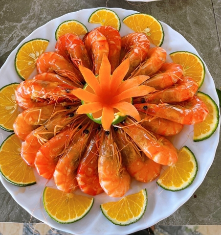 Tôm Sú Hấp Nước Cam