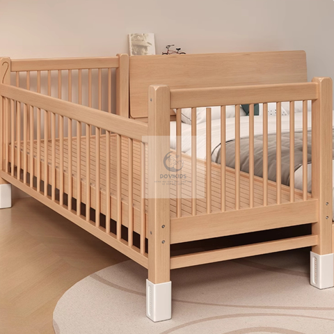 Cũi Liền Giường Cho Bé Gỗ Thông Ghép NC06